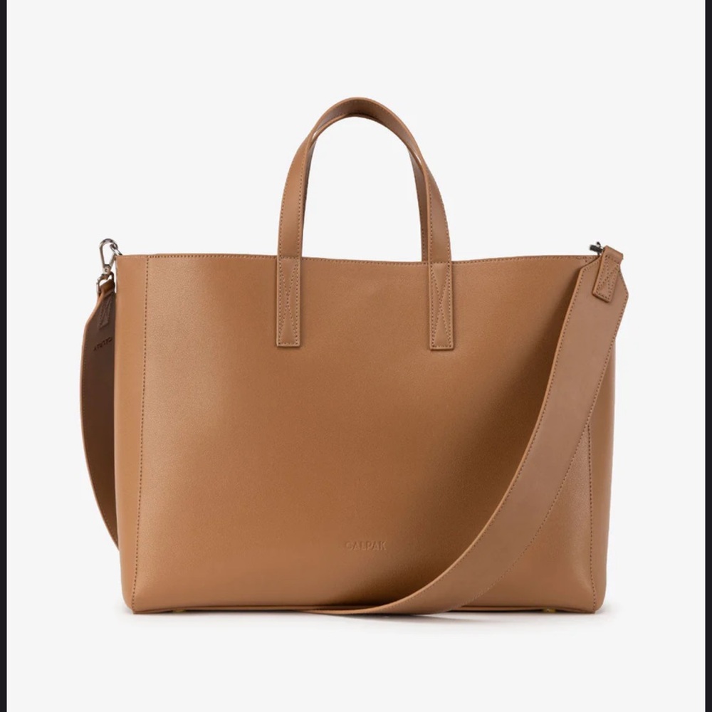 CALPAK Haven Laptop Tote Bag in Toffee